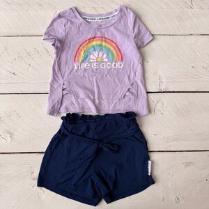 Life is Good Girls Shorts Set